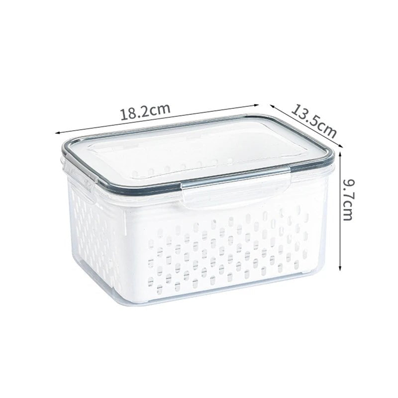 Refrigerator Storage Box Fridge Organizer Fresh Vegetable Fruit Boxes Drain Basket Storage Containers Pantry Kitchen Organizer - CheffyCorner