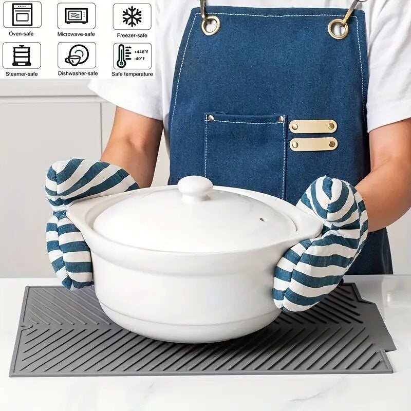 Silicone Dish Drying Mat | Non - Slip Kitchen Mat - CheffyCorner - CheffyCorner