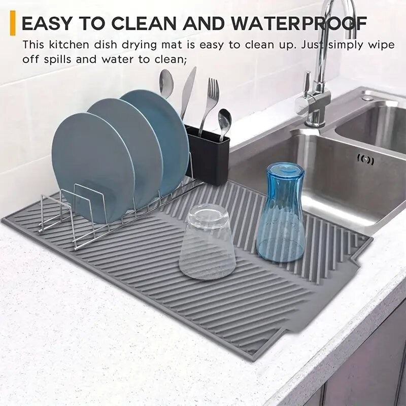 Silicone Dish Drying Mat | Non - Slip Kitchen Mat - CheffyCorner - CheffyCorner