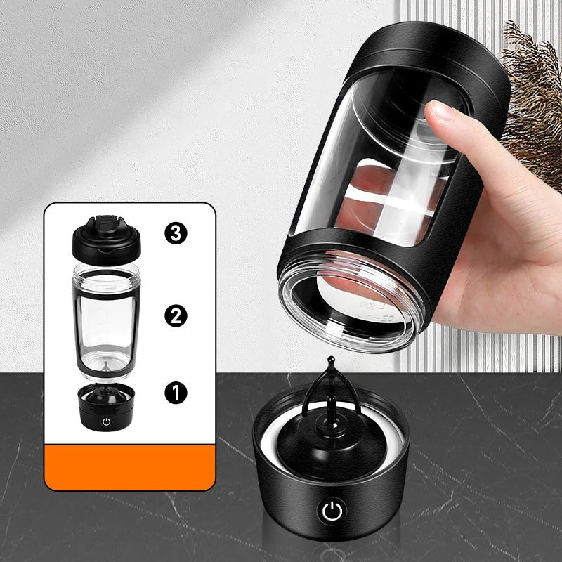 USB Electric Portable Whey Protein Shaker bottle | Rechargeable Gym BA Free Cocktail Blend - CheffyCorner