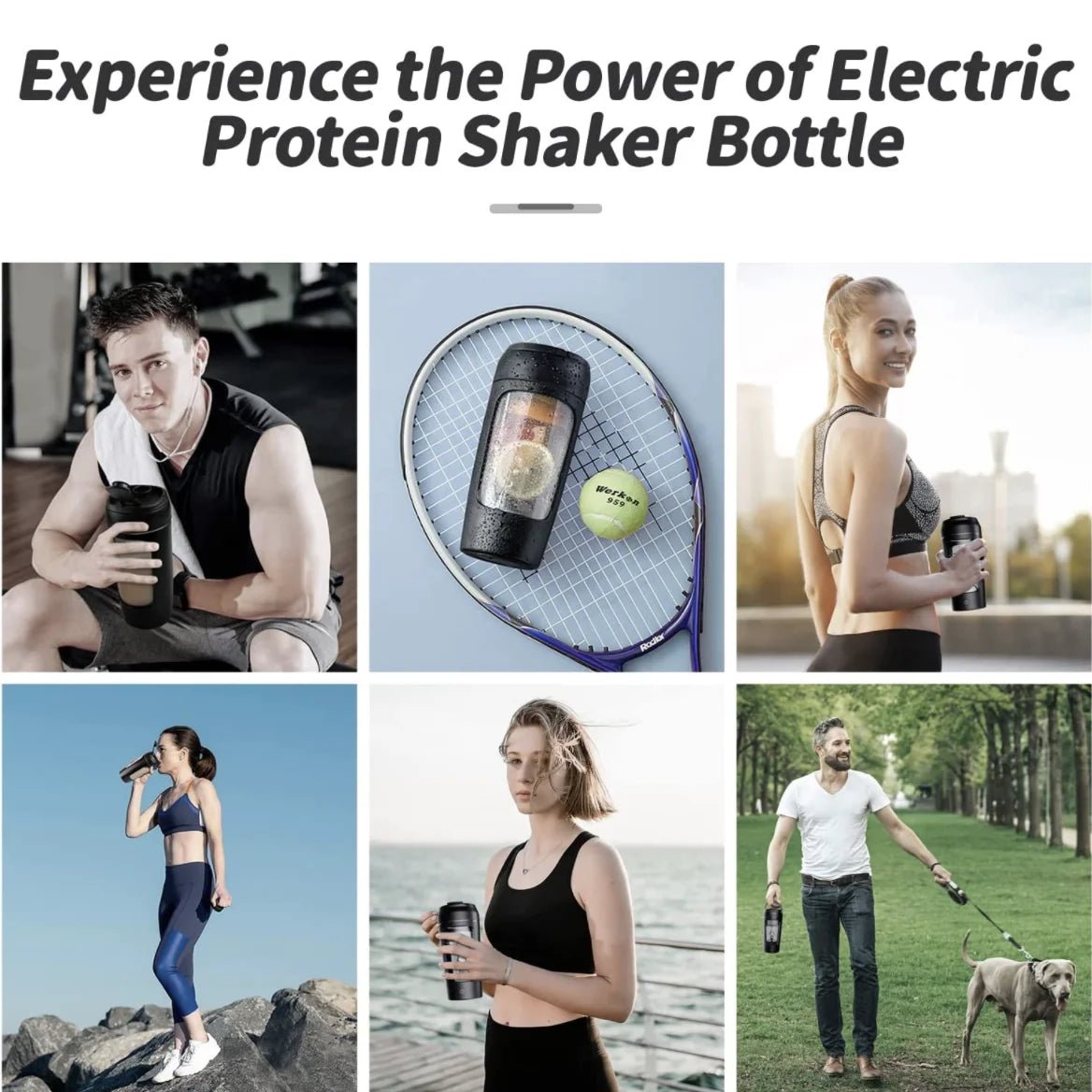 USB Electric Portable Whey Protein Shaker bottle | Rechargeable Gym BA Free Cocktail Blend - CheffyCorner