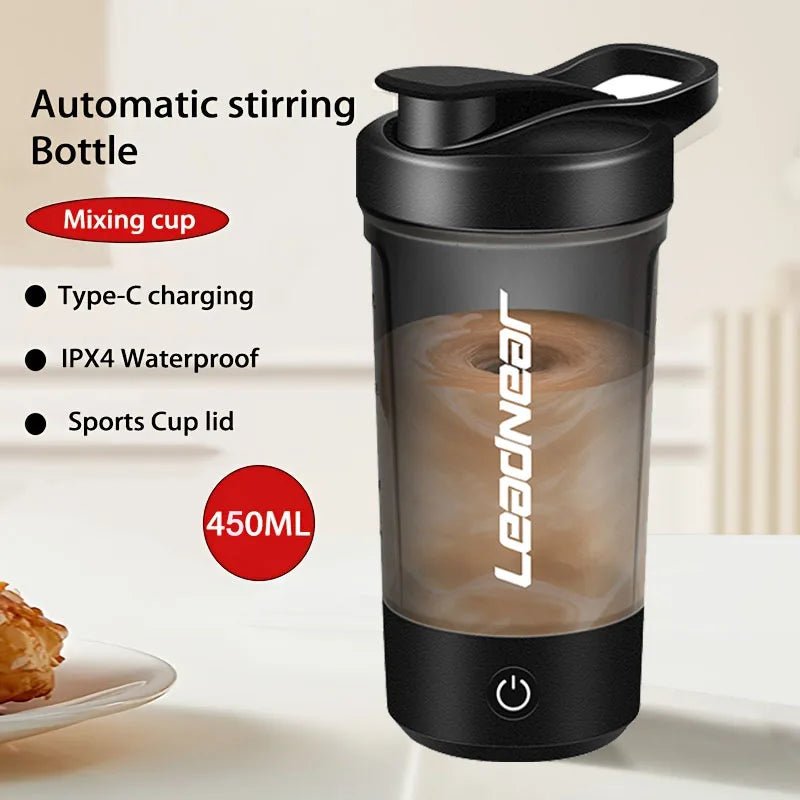 USB Electric Portable Whey Protein Shaker bottle | Rechargeable Gym BA Free Cocktail Blend - CheffyCorner