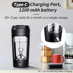 USB Electric Portable Whey Protein Shaker bottle | Rechargeable Gym BA Free Cocktail Blend - CheffyCorner