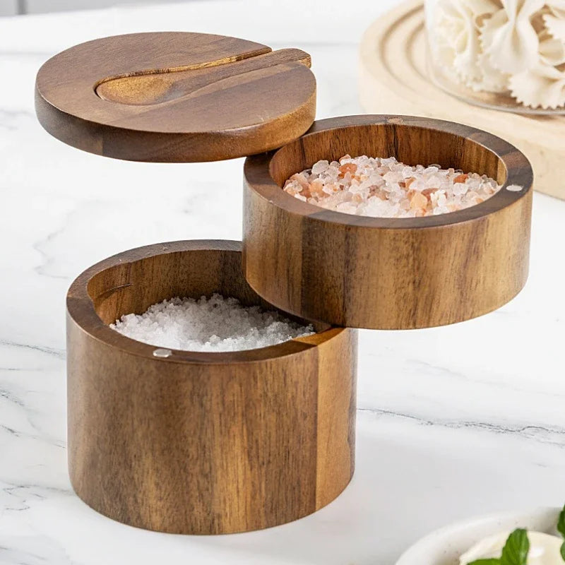 wooden seasoning box with lid

